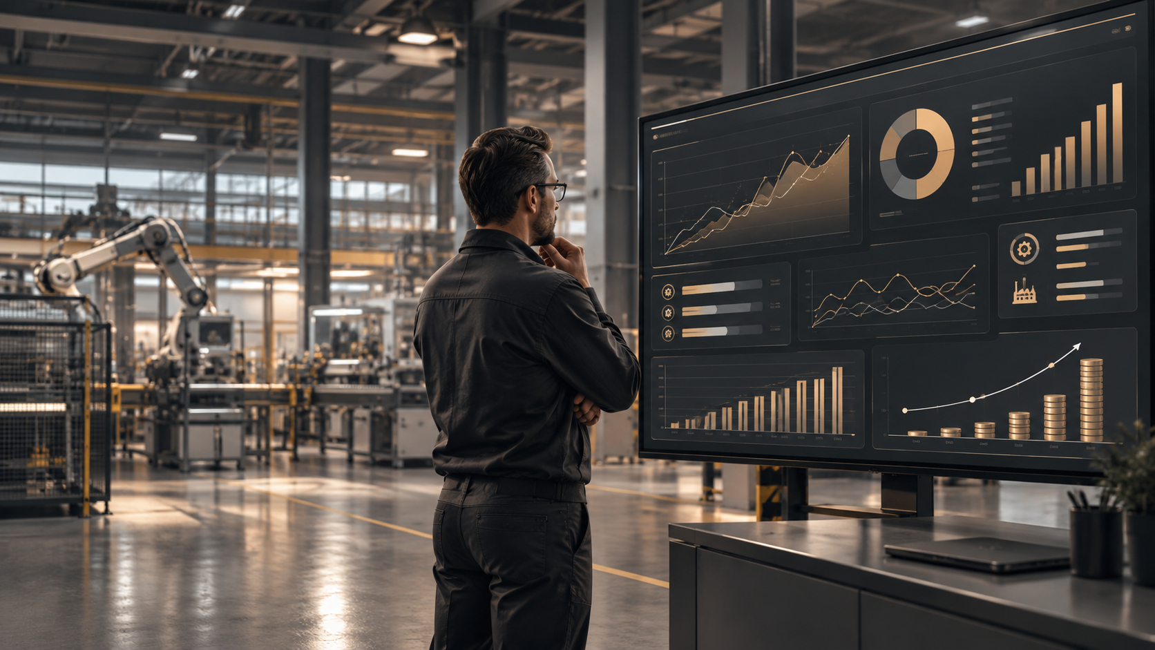 Ipari mérnök ROI dashboardot elemez